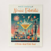Midden eeuw Atomic Futuristic Citrus Martini Bar Legpuzzel (Verticaal)