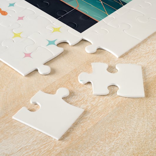 Midden eeuw Atomic Futuristic Citrus Martini Bar Legpuzzel (Zijkant)