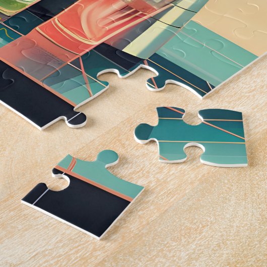 Midden eeuw Atomic Futuristic Citrus Martini Bar Legpuzzel (Zijkant)