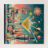 Midden eeuw Atomic Futuristic Citrus Martini Bar Legpuzzel (Horizontaal)