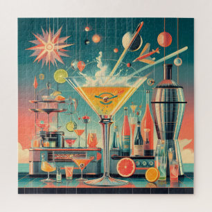 Midden eeuw Atomic Futuristic Citrus Martini Bar Legpuzzel
