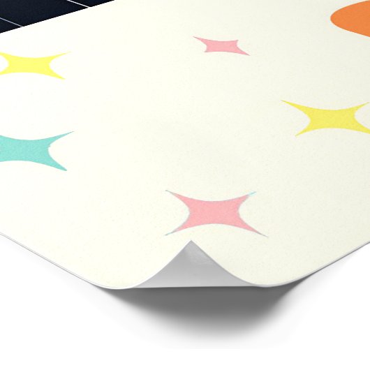 Midden eeuw Atomic Futuristic Citrus Martini Bar Poster (Hoek)