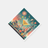 Midden eeuw Atomic Futuristic Citrus Martini Bar Servet (Hoek)