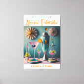 Midden eeuw Atomic Futuristic Cocktail Time Canvas Afdruk (Voorkant)