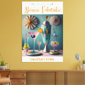Midden eeuw Atomic Futuristic Cocktail Time Canvas Afdruk (Insitu (Woonkamer))