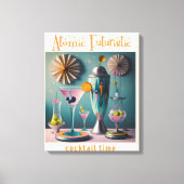 Midden eeuw Atomic Futuristic Cocktail Time Canvas Afdruk (Voorkant)