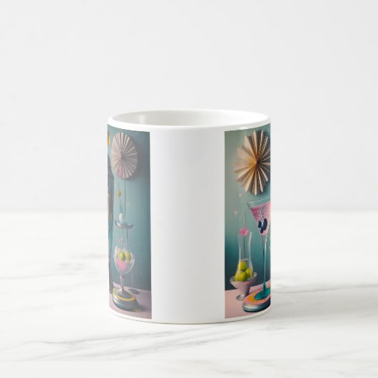 Midden eeuw Atomic Futuristic Cocktail Time Koffiemok (Center)