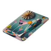Midden eeuw Atomic Futuristic Cocktail Time Magneet (Linkerzijde)