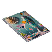 Midden eeuw Atomic Futuristic Cocktail Time Notitieboek (Rechterzijde)