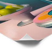 Midden eeuw Atomic Futuristic Cocktail Time Perfect Poster (Hoek)