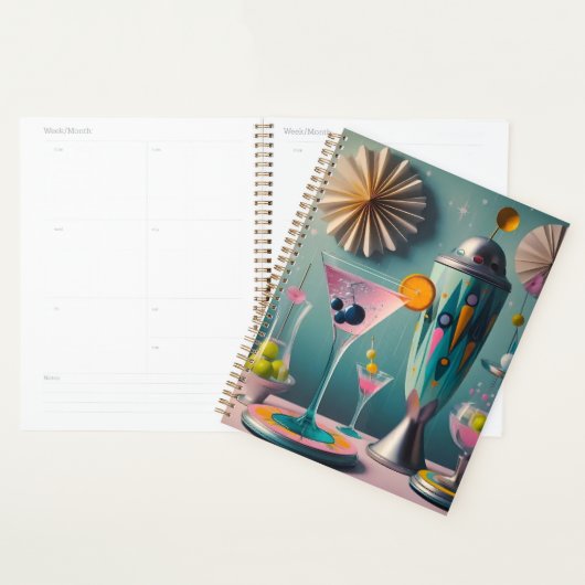 Midden eeuw Atomic Futuristic Cocktail Time Planner (Display)
