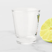 Midden eeuw Atomic Futuristic Lemon Olive Martini Shot Glas (Links)