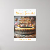 Midden-eeuw Atomic Futuristic Party Bar Canvas Afdruk (Voorkant)