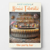 Midden-eeuw Atomic Futuristic Party Bar Fotoplaat (voorkant)