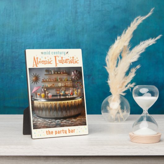 Midden-eeuw Atomic Futuristic Party Bar Fotoplaat (Zijkant)