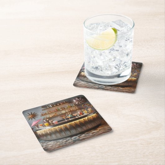 Midden-eeuw Atomic Futuristic Party Bar Kartonnen Onderzetters (Insitu)