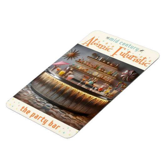 Midden-eeuw Atomic Futuristic Party Bar Magneet (Linkerzijde)