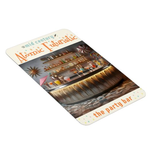 Midden-eeuw Atomic Futuristic Party Bar Magneet (Rechterzijde)