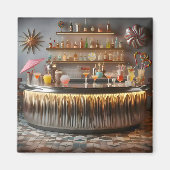 Midden-eeuw Atomic Futuristic Party Bar Magneet (Voorkant)