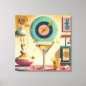 Midden eeuw Atomic Futuristic Rabbit Martini Canvas Afdruk (Voorkant)