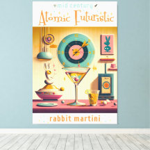 Midden eeuw Atomic Futuristic Rabbit Martini