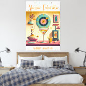 Midden eeuw Atomic Futuristic Rabbit Martini Canvas Afdruk (Insitu (Slaapkamer))
