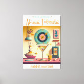 Midden eeuw Atomic Futuristic Rabbit Martini Canvas Afdruk (Voorkant)