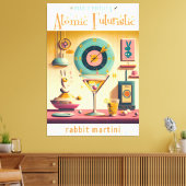 Midden eeuw Atomic Futuristic Rabbit Martini Canvas Afdruk (Insitu (Woonkamer))