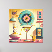 Midden eeuw Atomic Futuristic Rabbit Martini Canvas Afdruk (Voorkant)