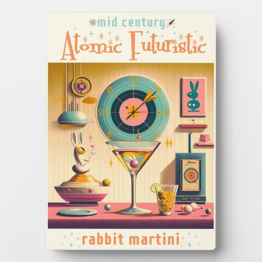 Midden eeuw Atomic Futuristic Rabbit Martini Fotoplaat (voorkant)
