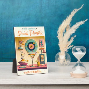Midden eeuw Atomic Futuristic Rabbit Martini Fotoplaat