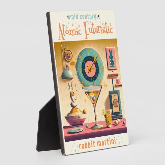 Midden eeuw Atomic Futuristic Rabbit Martini Fotoplaat (Zijkant)