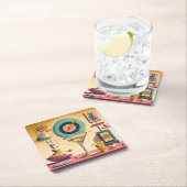 Midden eeuw Atomic Futuristic Rabbit Martini Kartonnen Onderzetters (Insitu)