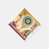 Midden eeuw Atomic Futuristic Rabbit Martini Servet (Hoek)