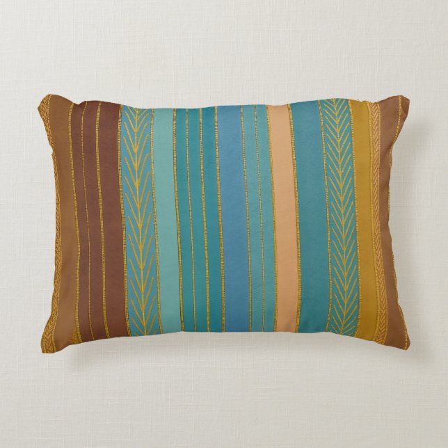 Midden-Eeuw Atomic Futuristic Stripes Print Accent Kussen (Voorkant)