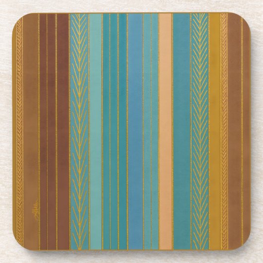 Midden-Eeuw Atomic Futuristic Stripes Print Bier Onderzetter (Voorkant)