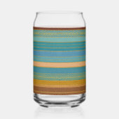 Midden-Eeuw Atomic Futuristic Stripes Print Blikvorm Glas (Links)