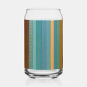 Midden-Eeuw Atomic Futuristic Stripes Print Blikvorm Glas (Voorkant)