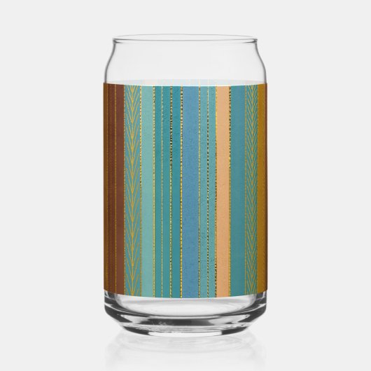 Midden-Eeuw Atomic Futuristic Stripes Print Blikvorm Glas (Achterkant)