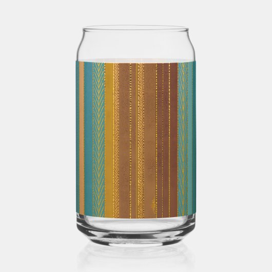 Midden-Eeuw Atomic Futuristic Stripes Print Blikvorm Glas (Rechts)