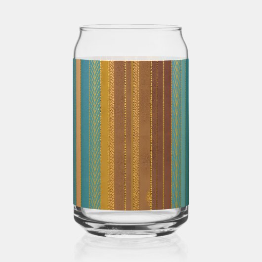 Midden-Eeuw Atomic Futuristic Stripes Print Blikvorm Glas (Links)