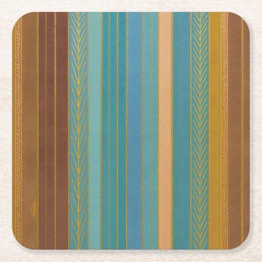 Midden-Eeuw Atomic Futuristic Stripes Print Kartonnen Onderzetters (Voorkant)