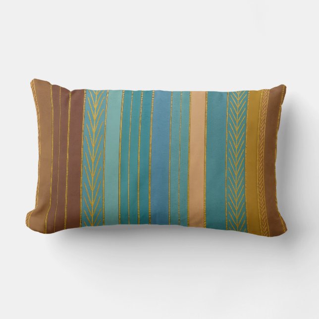 Midden-Eeuw Atomic Futuristic Stripes Print Kussen (Voorkant)