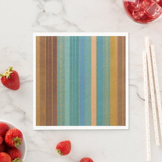 Midden-Eeuw Atomic Futuristic Stripes Print Servet (Insitu)