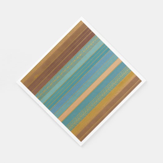 Midden-Eeuw Atomic Futuristic Stripes Print Servet (Hoek)