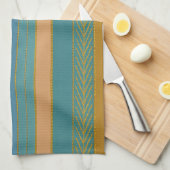 Midden-Eeuw Atomic Futuristic Stripes Print Theedoek (Quarter Fold)