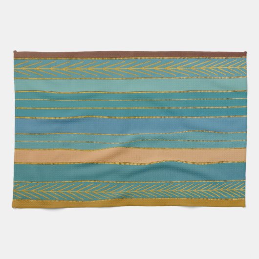 Midden-Eeuw Atomic Futuristic Stripes Print Theedoek (Horizontaal)