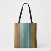 Midden-Eeuw Atomic Futuristic Stripes Print Tote Bag (Voorkant)