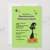 Midden-eeuw Atomic Halloween Cat Kaart (Voorkant)