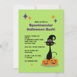 Midden-eeuw Atomic Halloween Cat Kaart